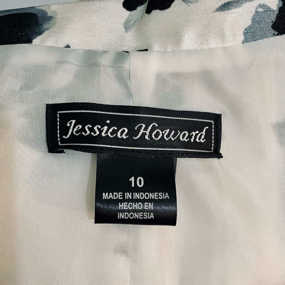 Jessica Howard Black and White Pleated Midi Dress - Picture 7 of 7
